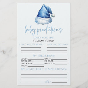 Papelería Actividad de predicciones de Baby Shower de Blue S