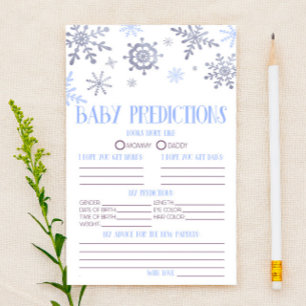 Papelería Actividad de predicciones de Baby Shower de copo d