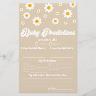 Papelería Actividad de predicciones de Baby Shower retro mar