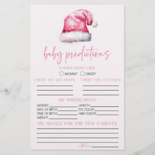 Papelería Actividad de predicciones de Santa Baby Shower ros