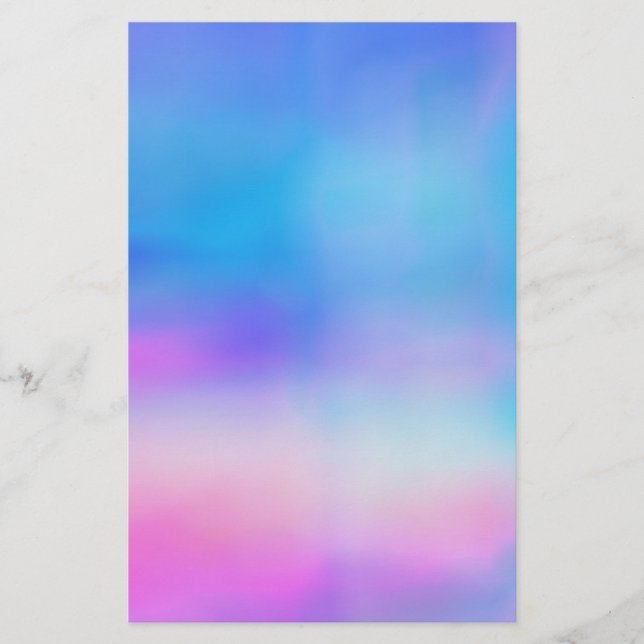 Papelería Acuarela Azul Rosa (Anverso)
