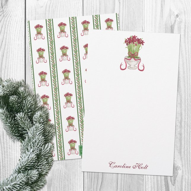 Papelería Acuarela Borgoña Amaryllis Personalizada (Subido por el creador)