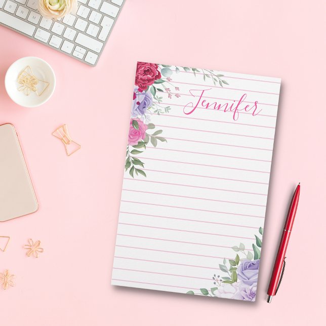 Papelería acuarela colorida floral personalizada (Subido por el creador)