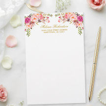 Acuarela Rosa Rubor Floral Oro Personalizado 