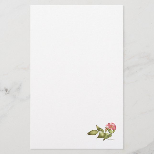 Papelería Acuarela rosa silvestre (Anverso)