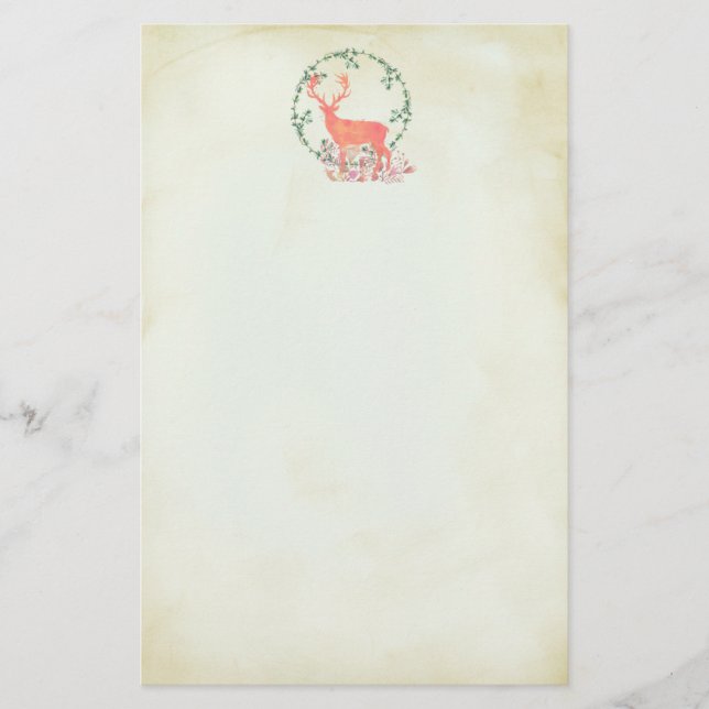 Papelería Acuarela Rusa Boho para renos (Anverso)