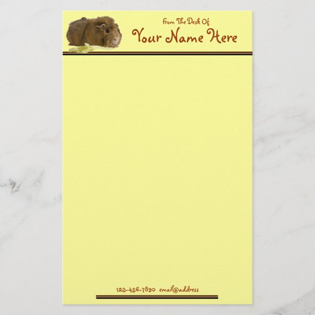 Papelería Adorable Guinea Fotografía de una alfombra de cerd (Anverso)