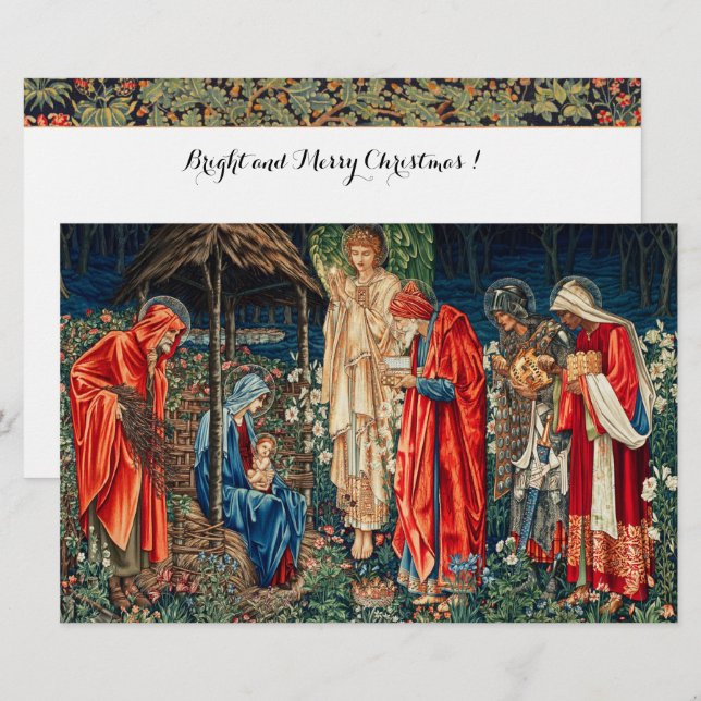 Papelería ADORACIÓN DE MAGI Morris, Burne-Jones (Anverso / Reverso)