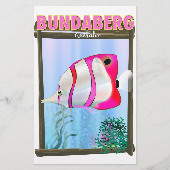 Papelería Afiche de viaje de Bundaberg Australia (Anverso)