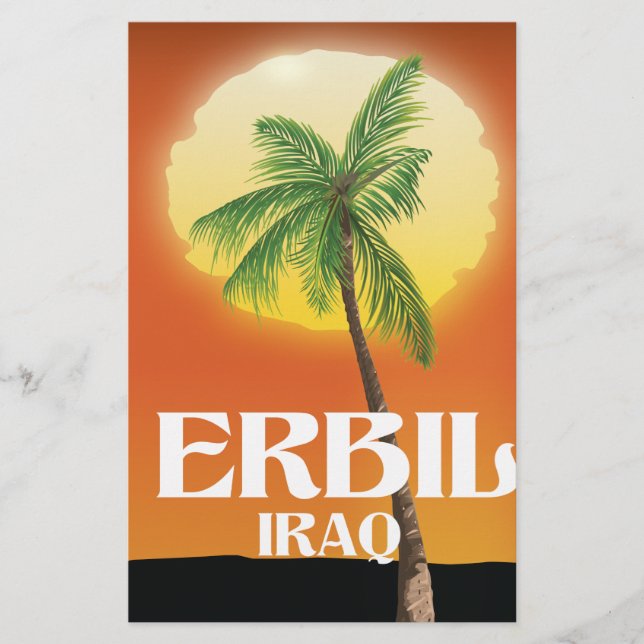 Papelería Afiche de viaje de Erbil Iraq (Anverso)