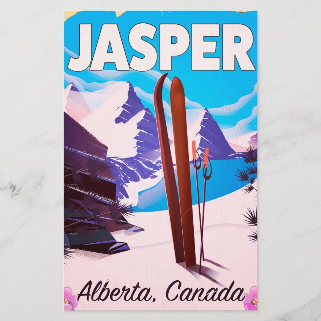 Papelería Afiche de viaje de Jasper Alberta Canada (Anverso)