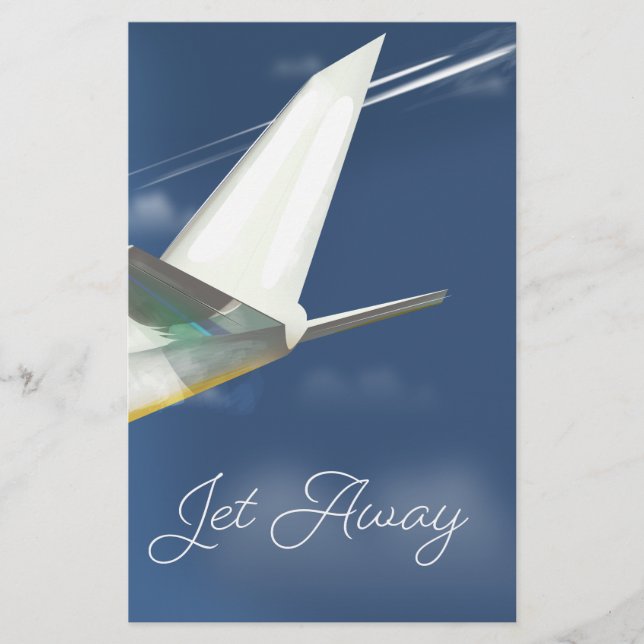Papelería Afiche de viaje de Jet Away. (Anverso)