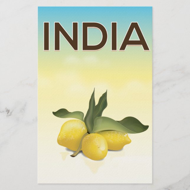 Papelería Afiche de viaje de limón de la India (Anverso)