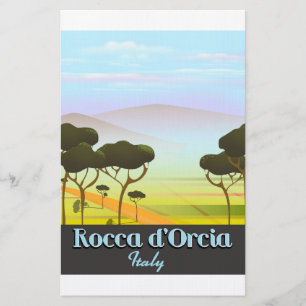 Papelería Afiche de viaje de Rocca d'Orcia Italia