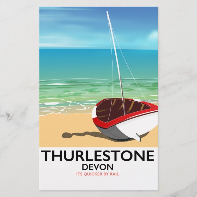 Papelería Afiche de viaje de Thurlestone South Devon (Anverso)