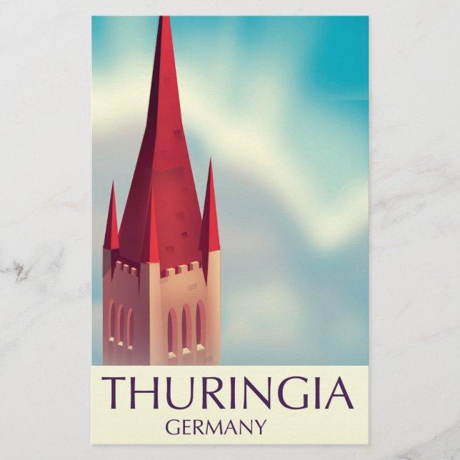 Papelería Afiche de viaje de Turingia Alemania (Anverso)