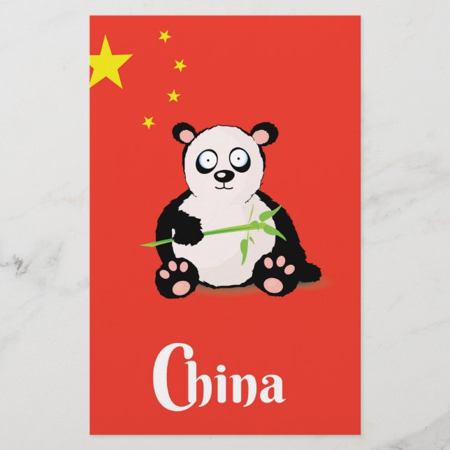 Papelería Afiche de viaje del China Panda. (Anverso)
