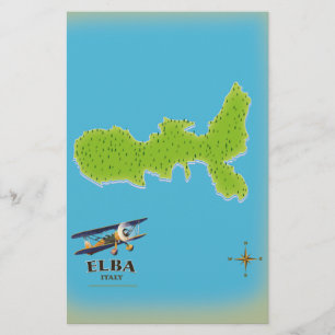 Papelería Afiche de viaje del mapa de Elba Italia