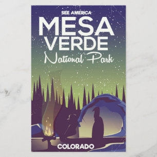 Papelería Afiche de viaje del Parque Nacional Mesa Verde