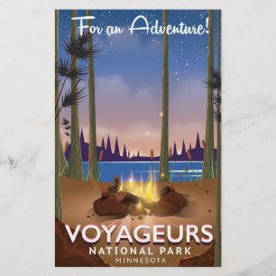 Papelería Afiche de viaje del Parque Nacional Voyageurs Minn