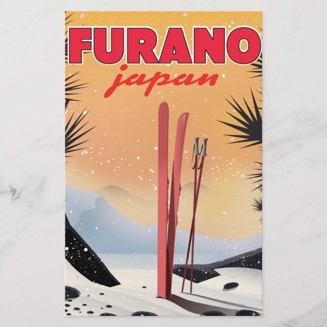 Papelería Afiche de viaje japonés Furano. (Anverso)