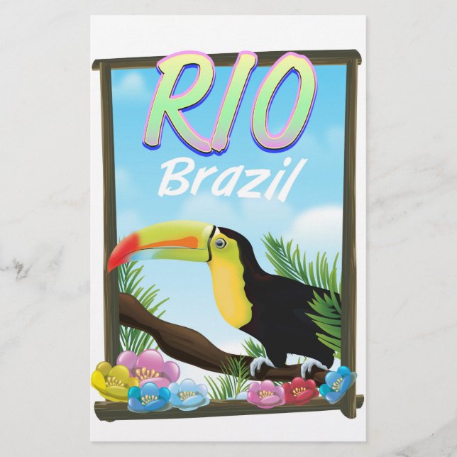 Papelería Afiche de viaje turístico de Río Brasil (Anverso)