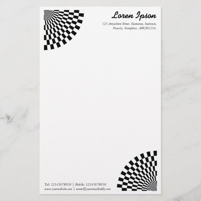 Papelería Aficionado del Op Art (Anverso)