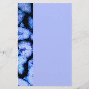 Papelería Agato de cuarzo azul, geodos azules, patrón abstra