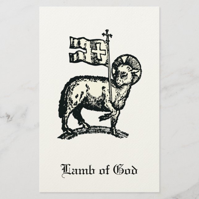 Papelería Agnus Dei The Paschal Lamb of God Fine Art  (Anverso)