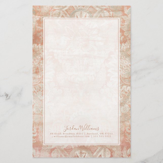 Papelería Agrega tu nombre| Garnet Weft (Anverso)