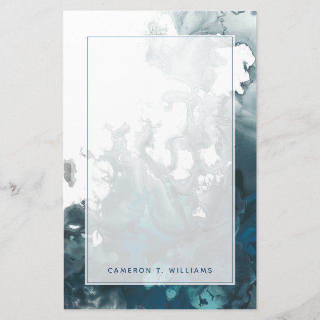 Papelería Agrega tu nombre| Indigo Tempest (Anverso)