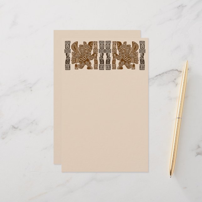 Papelería Águila azteca guerrera arte tribal antiguo (Anverso/Reverso In Situ)