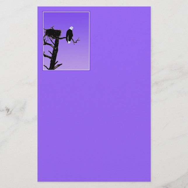 Papelería Águila calva al atardecer - Original Arte de Vida  (Anverso)