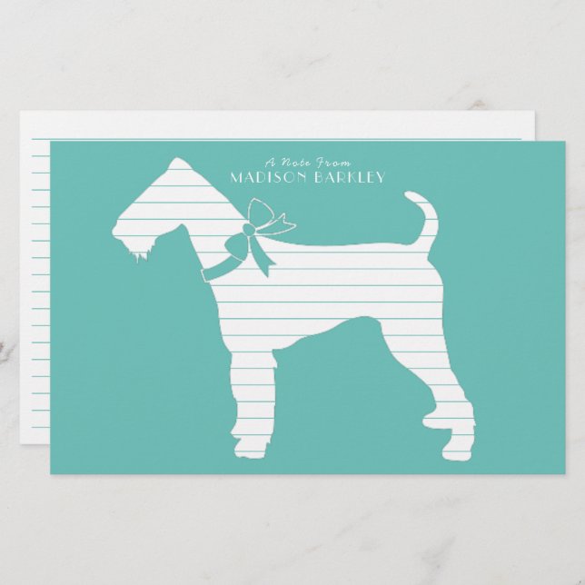 Papelería Airedale Terrier Dog Puppy (Anverso / Reverso)