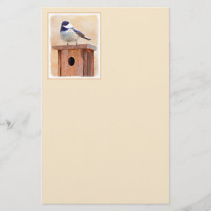 Papelería Ajedrez sobre pintura de aves original