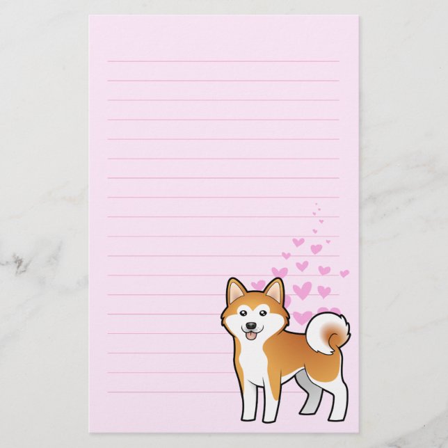 Papelería Akita Inu/amor de Shiba Inu (Anverso)