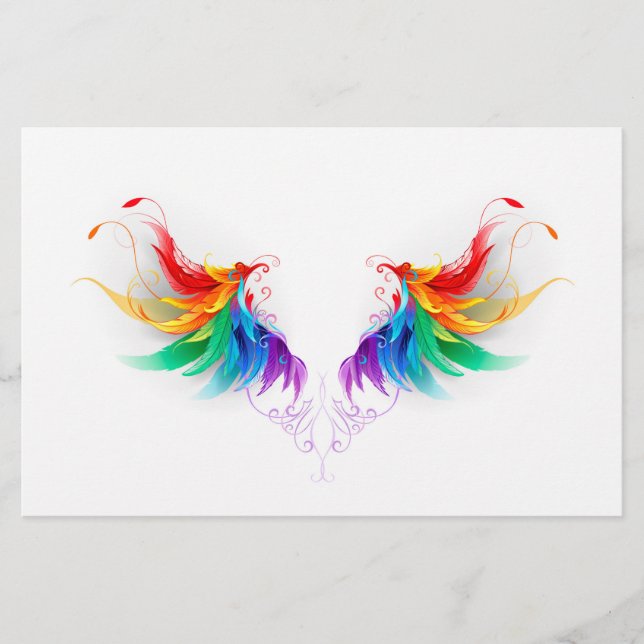 Papelería Alas del arco iris fluidas (Anverso)