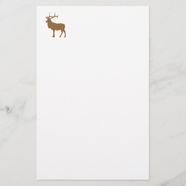 Papelería Alce blanco y marrón (Anverso)