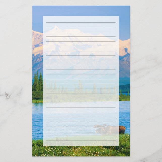 Papelería Alce macho en Wonder Lake (Anverso)