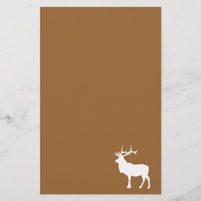 Papelería Alce marrón y blanco (Anverso)