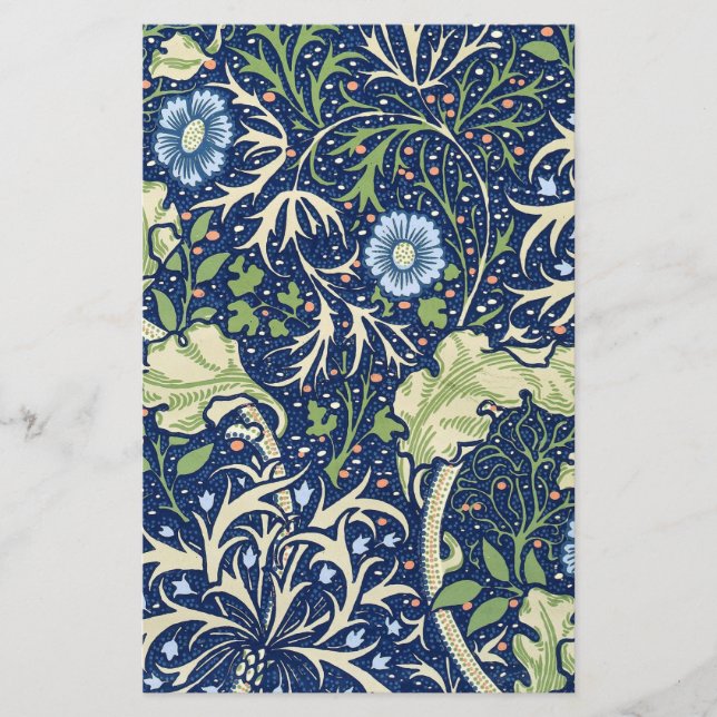 Papelería Algas marinas (por William Morris) (Anverso)