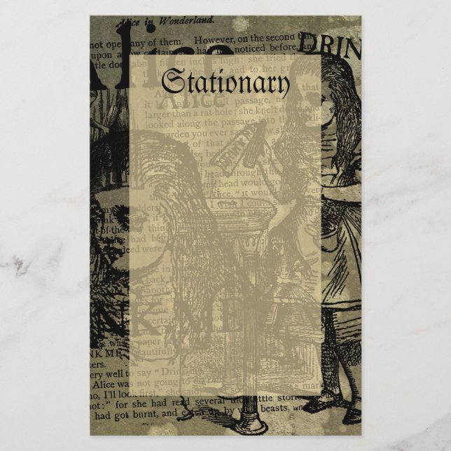 Papelería Alice Drink Me Collage (Anverso)