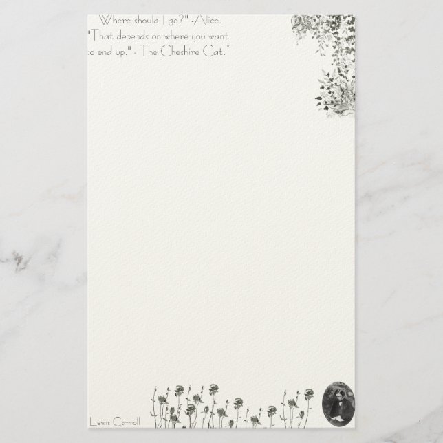 Papelería Alice in Wonderland Stationary Lewis Carroll (Anverso)