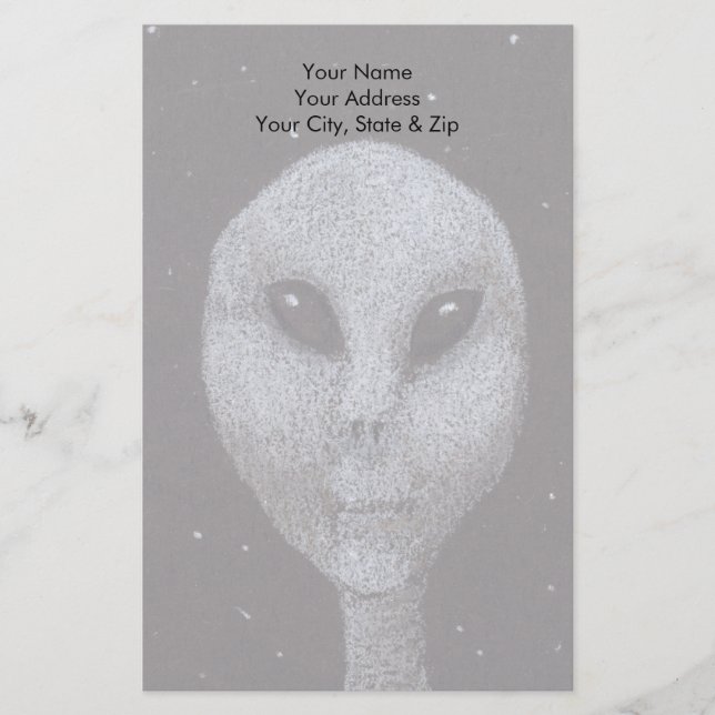 Papelería Alien Grays (Anverso)