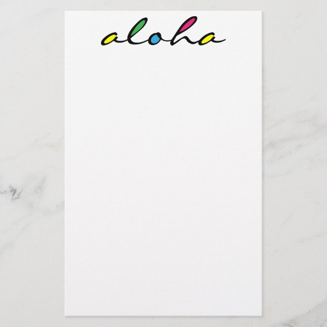 Papelería AlOHA colorido (Anverso)