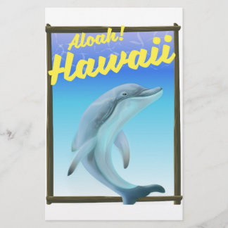 Papelería ¡Aloha! Hawái! Cartel de viaje de delfines