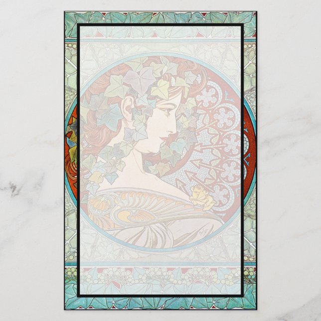 Papelería Alphonse Mucha Ivy (Anverso)