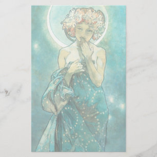 Papelería Alphonse Mucha Moonlight Clair De Lune Art Nouveau