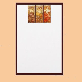 Papelería Alphonse Mucha piedras preciosas