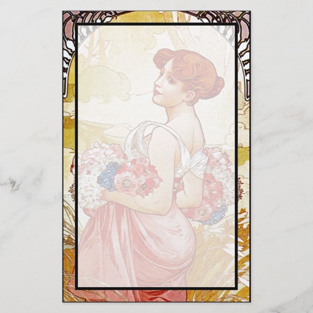 Papelería Alphonse Mucha Summer (Anverso)